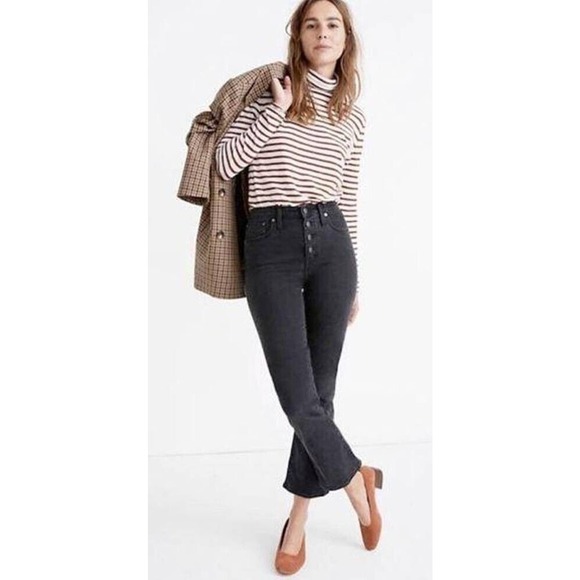 MADEWELL Cali Demi-Boot Jeans in Bellspring Wash Button-Front Edition - Picture 2 of 15